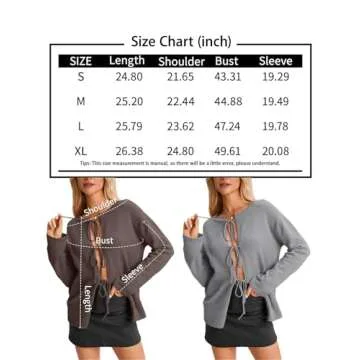 Stylish LILLUSORY Women's Tie Front Cardigan Sweater
