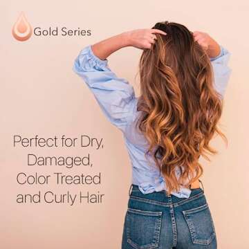 Gold Series Treatment Mask – Deep Hydrating Argan Oil Hair Mask for Dry Damaged, Color Treated and Curly Hair Enriched with Keratin – Sulfate Free Natural Hair Repair Treatment, 18.6oz