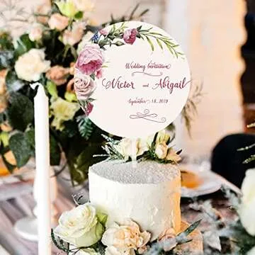 Jetec 2 Pieces 5 Inch Acrylic Cake Topper Blank Round Clear DIY Birthday Cake Topper for Personalize...