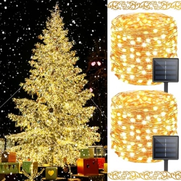 BHCLIGHT Solar String Lights Outdoor, 2 Pack 80FT 200 LED Solar Outdoor Christmas Lights, Waterproof...