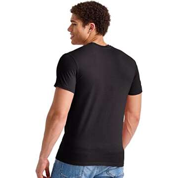Hanes Comfortblend Standard Originals Lightweight Crewneck T-Shirts for Men in Tall Sizes, Black