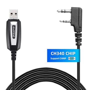 BAOFENG USB Programming Cable CH340 Chip Compatible Wiht UV-5R BF-F8HP Pro 5RM GMRS UV-5G Plus GM-15...