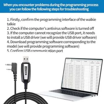 BAOFENG USB Programming Cable CH340 Chip Compatible Wiht UV-5R BF-F8HP Pro 5RM GMRS UV-5G Plus GM-15PRO GM21 K5PLUS AR-152 UV-21R Quansheng UV-K5 8 Ham Radio