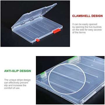 A5 Plastic Portable Project Cases, 3Pcs Document File Folder, Clear Paper Storage Organizer Boxes for Tickets, Photos, Cards, Files, Documents, Office Supplies (3PC)