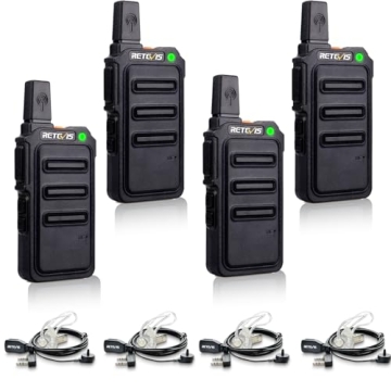 Retevis RT19 Walkie Talkie Earpiece with Mic, 2 Way Radios Walkie Talkies Long Range, 1300mAh, VOX H...