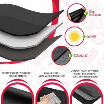 Grill Cover, BBQ Cover – NEXCOVER 58 Inch Heavy Duty Waterproof Barbecue Cover for Weber Genesis II, Genesis II LX 300 Series & Genesis 300 Series Gas Grills, Weather Resistant, Fade Resistant, Black