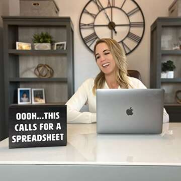 Office Decor for Women Desk - Cute Desk Decor for Funny Office Decor - This Calls for a Spreadsheet ...