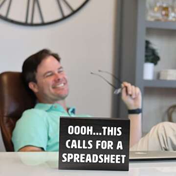 Office Decor for Women Desk - Cute Desk Decor for Funny Office Decor - This Calls for a Spreadsheet Sign
