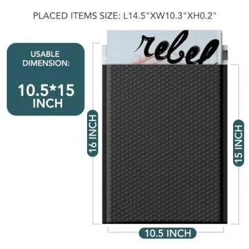 METRONIC Large Bubble Mailers 10.5x16 Inch 25 Pack Black Bubble Mailers Self Seal Waterproof Thick P...