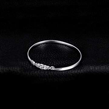 JewelryPalace Irish Celtic Love Knot Bracelet, 14k Gold Plated 925 Sterling Silver Bracelets for Women, Promise Love Bangles Bracelets for Women, Friendship Bracelets, Women's Bangle Bracelets