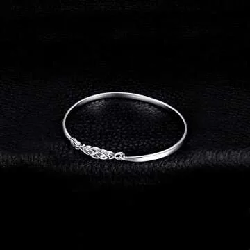 JewelryPalace Irish Celtic Love Knot Bracelet, 14k Gold Plated 925 Sterling Silver Bracelets for Women, Promise Love Bangles Bracelets for Women, Friendship Bracelets, Women's Bangle Bracelets