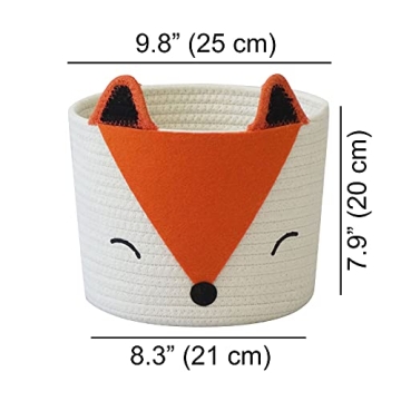 Charming Orange Fox Basket for Baby Laundry & Nursery Decor