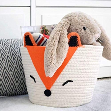 Charming Orange Fox Basket for Baby Laundry & Nursery Decor