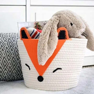 Charming Orange Fox Basket for Baby Laundry & Nursery Decor