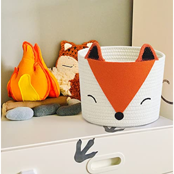 Charming Orange Fox Basket for Baby Laundry & Nursery Decor