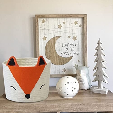 Charming Orange Fox Basket for Baby Laundry & Nursery Decor