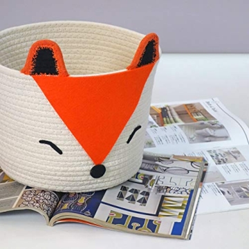 Charming Orange Fox Basket for Baby Laundry & Nursery Decor