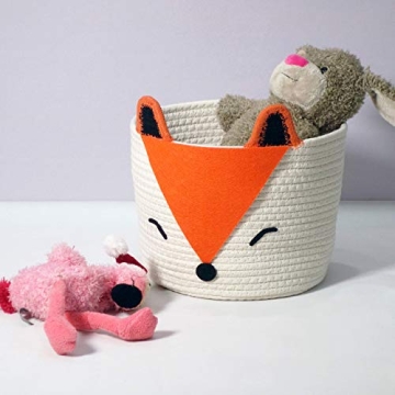 Charming Orange Fox Basket for Baby Laundry & Nursery Decor