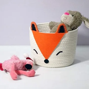 Charming Orange Fox Basket for Baby Laundry & Nursery Decor