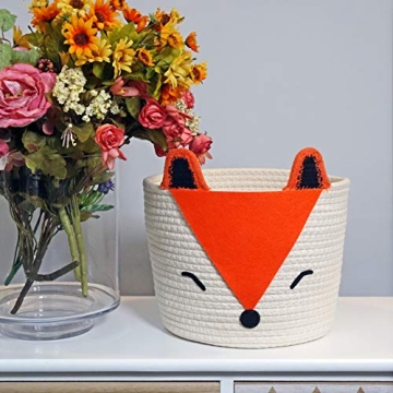 Charming Orange Fox Basket for Baby Laundry & Nursery Decor