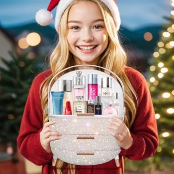 Teen Girls Pearl White Makeup Organizer for Beauty Storage