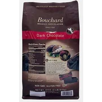 Bouchard Premium Belgian Dark Chocolate with 72% Cacao | Individually Wrapped Pieces (2 LB)