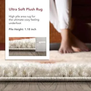 nuLOOM Kali Geometric 6 Round Shag Area Rug for Living Room Bedroom Dining Room Nursery Kitchen, Rust/Ivory