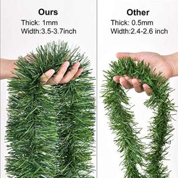 Artiflr 50 Ft Christmas Garland, Artificial Pine Garland Holiday Decor for Outdoor or Indoor Home Ga...