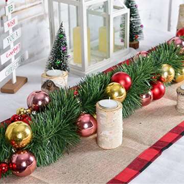 Artiflr 50 Ft Christmas Garland, Artificial Pine Garland Holiday Decor for Outdoor or Indoor Home Garden Artificial Green Greenery, or Fireplaces Holiday Party Decorations