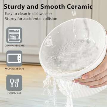 Kopmath Elevated Cat Bowl, Ceramic Tilted Cat Food Bowl, Anti Vomiting, Stress Free on Neck and Spine, Spill-Proof, Anti-Tipping, Dishwasher Safe, Raised Cat Bowls for Indoor Cats, Dry/Wet Food, White