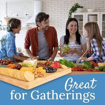 ImpiriLux Charcuterie Board Set | Large Bamboo Cheese Platter & Utensils | Ideal for Hosting, Cateri...