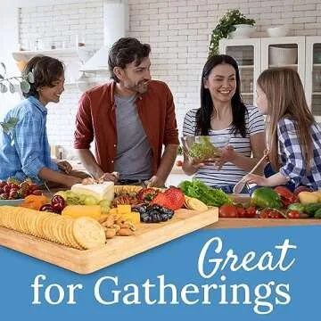 ImpiriLux Charcuterie Board Set | Large Bamboo Cheese Platter & Utensils | Ideal for Hosting, Cateri...