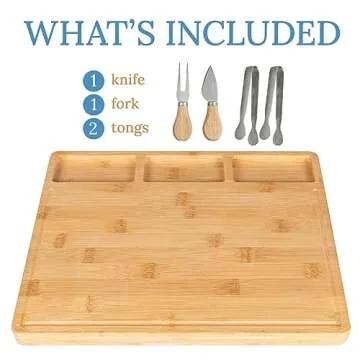 Large Bamboo Charcuterie Board Set for Hosting Events