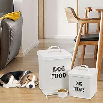 Pethiy Dog Food & Treats Containers - Vintage Style Set