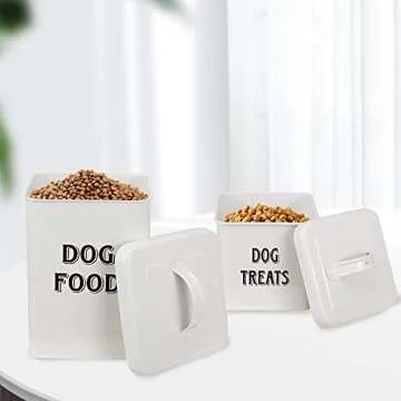 Pethiy Dog Food & Treats Containers - Vintage Style Set