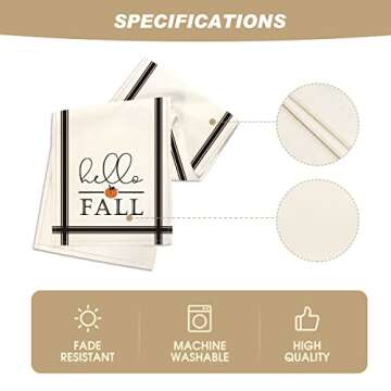 Artoid Mode Hello Fall Pumpkin Table Runner, Seasonal Harvest Vintage Thanksgiving Kitchen Dining Table Decoration for Indoor Outdoor Home Party Decor 13 x 72 Inch