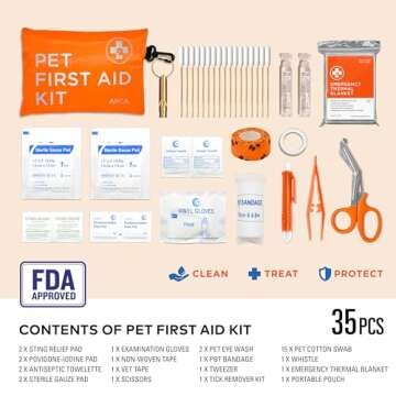ARCA PET Dog First Aid Kit - Pet Emergency Kit Dog Travel kit for - Water Resistant High Visibility ...
