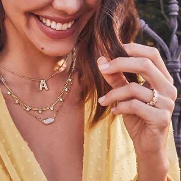 Kendra Scott Cailin 14k Gold-Plated Brass Crystal Band Ring in White Crystal, Fashion Jewelry For Wo...