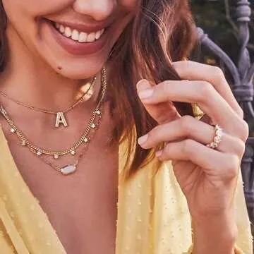 Kendra Scott Cailin 14k Gold-Plated Brass Crystal Band Ring in White Crystal, Fashion Jewelry For Wo...