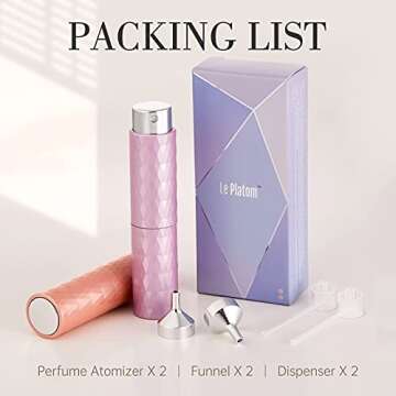 LePlatom 8ml Refillable Travel Perfume Atomizer - 2pcs