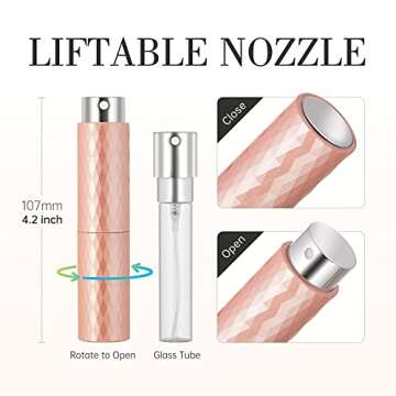 LePlatom 8ml Refillable Travel Perfume Atomizer - 2pcs
