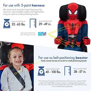 KidsEmbrace Spider-Man 2-in-1 Booster Car Seat for Ages 2-10