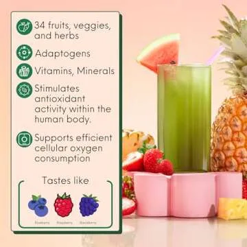 Kiala Super Greens Powder: Organic Wellness Boost in Berry Flavor