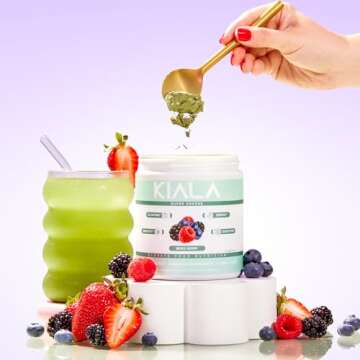Kiala Super Greens Powder: Organic Wellness Boost in Berry Flavor