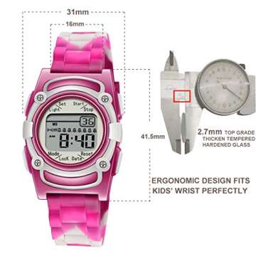 T TICCI Kids Digital 8 Alarm Vibrating Watch for Potty Training