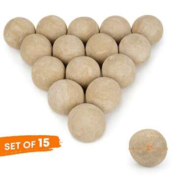 Stanbroil Ceramic Fire Balls - 3” Round Fire Stones for Fire Pit Fire Bowl and Fireplace - Set of ...