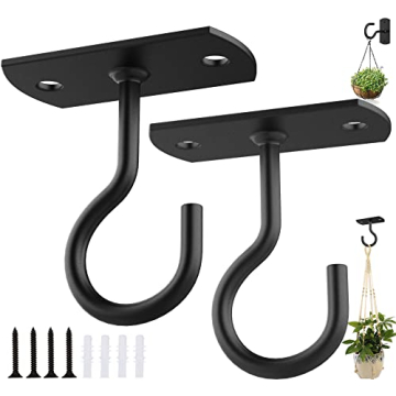 Ceiling Hooks for Hanging Plants | 2-Pack Durable Mounts for Decor