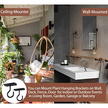 Ceiling Hooks for Hanging Plants 2Pack Indoor Outdoor Use