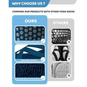 Pilates Grip Socks for Women Men Girls Non Slip Skid Yoga Black Cute Socks Pure Barre Socks with Grips and Straps Anti Slip Grippy Ideal for Ballet Dance Barefoot Workout Home Hospital Gripper Socks