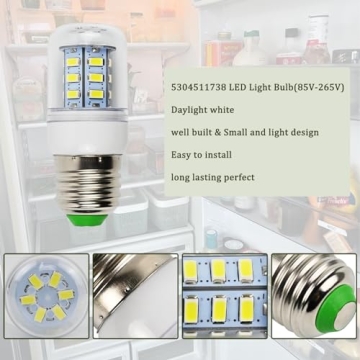 Frigidaire Light Bulb Replacement 5304511738 Frigidaire Refrigerator Light Bulb PS12364857 AP6278388 Refrigerator Parts & Accessories Wattage:3.5w (85V-265V White Light)